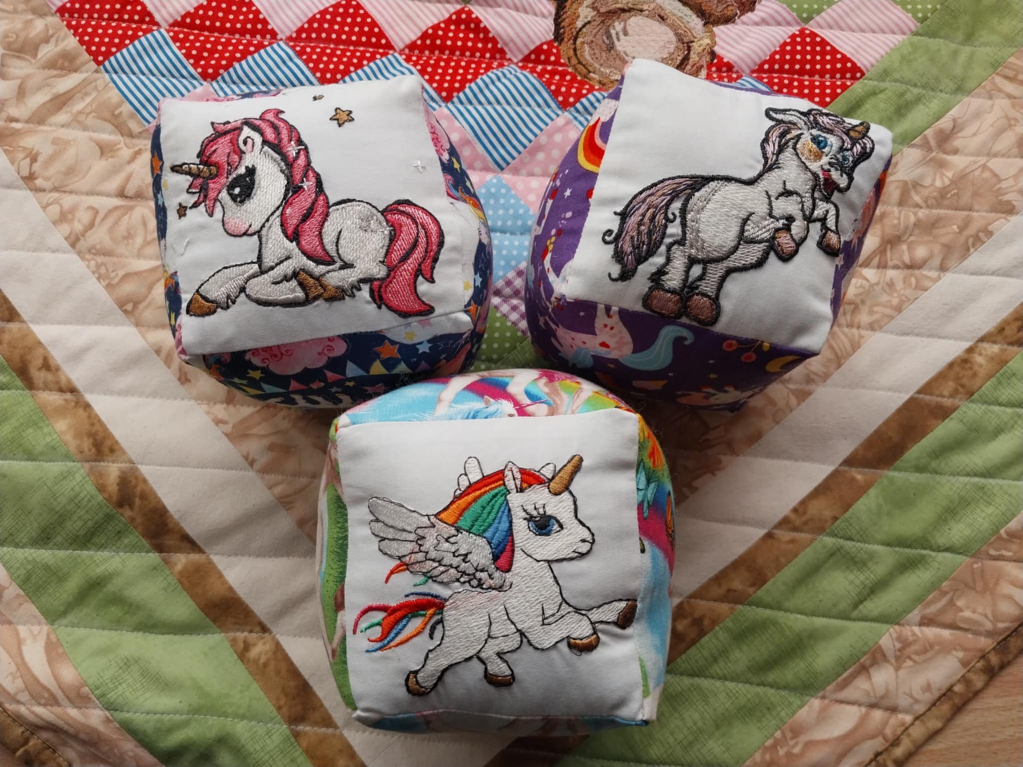 "Unicorns" Soft Baby Blocks
