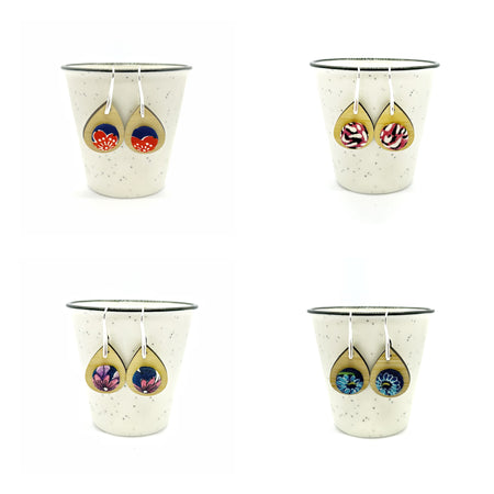Kimono Tear Drop Bamboo Earrings