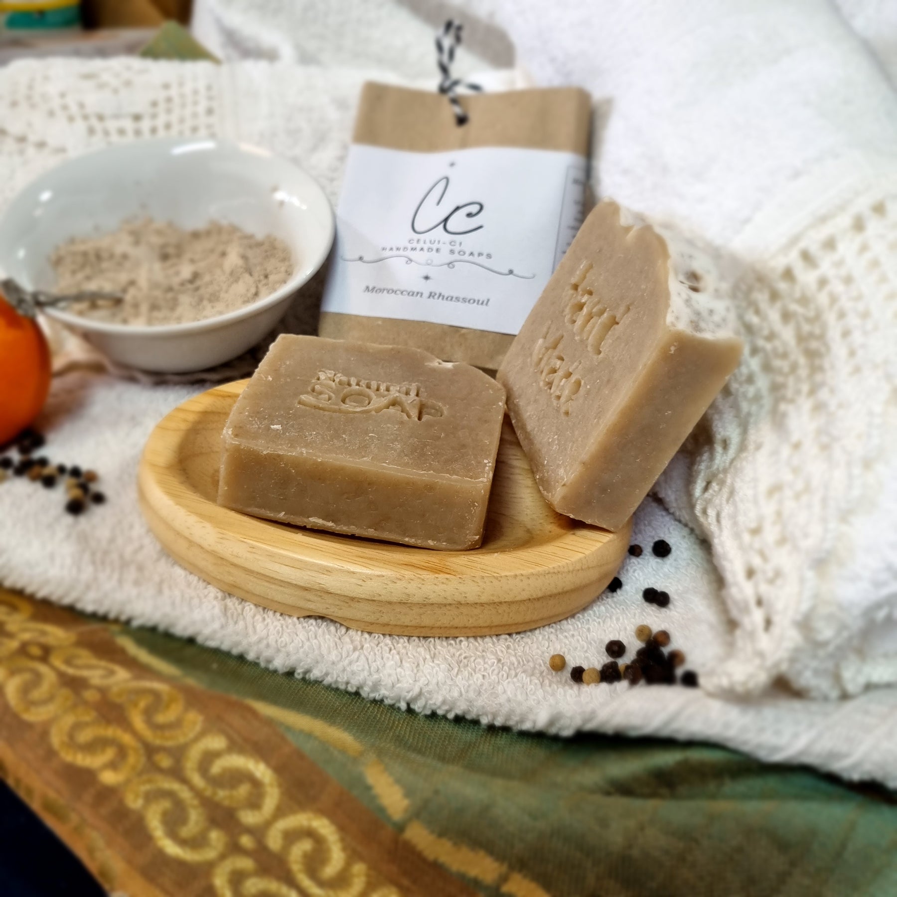 Handmade Scented Soap with Moroccan Rhassoul