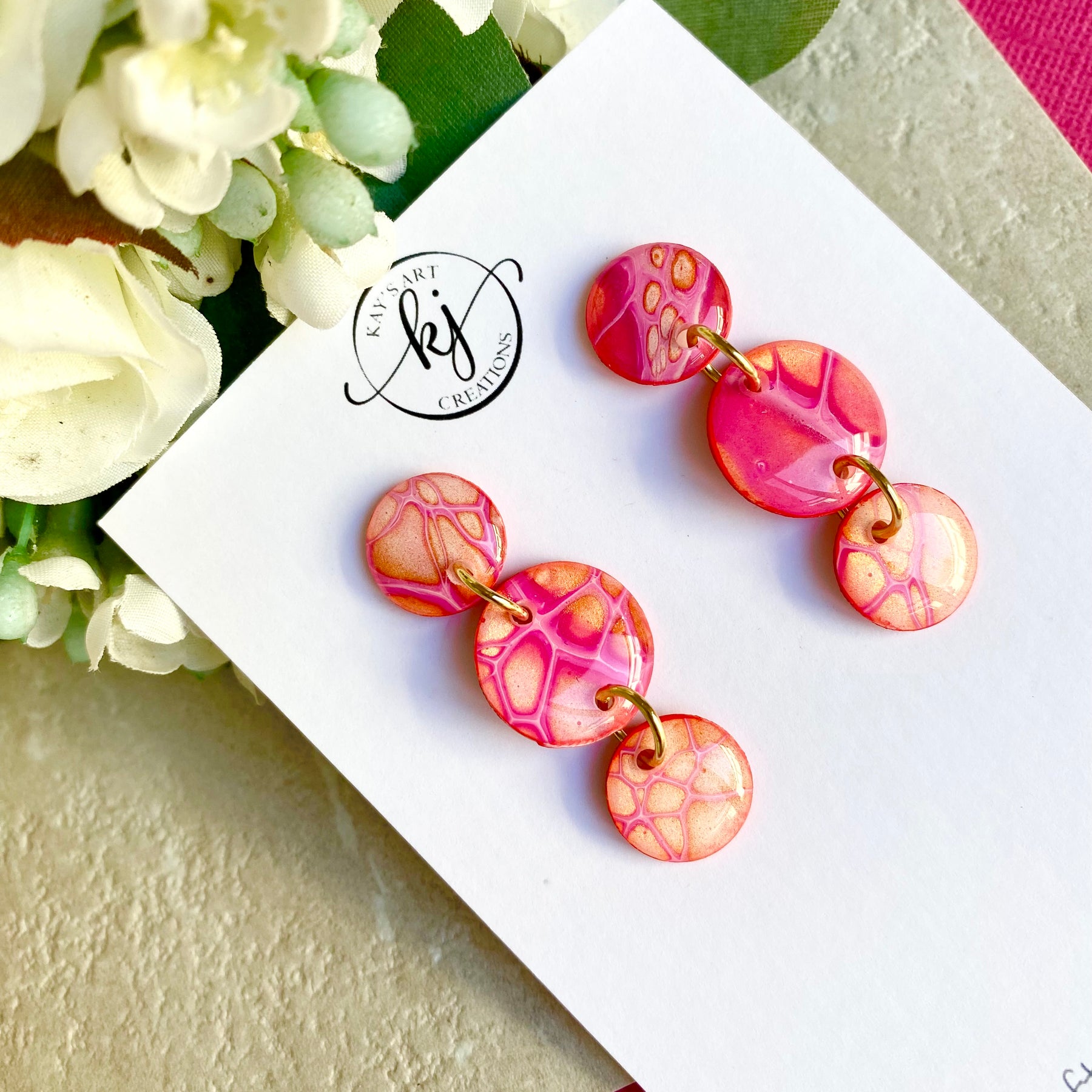 Pretty Pink Artisan Stud Earrings