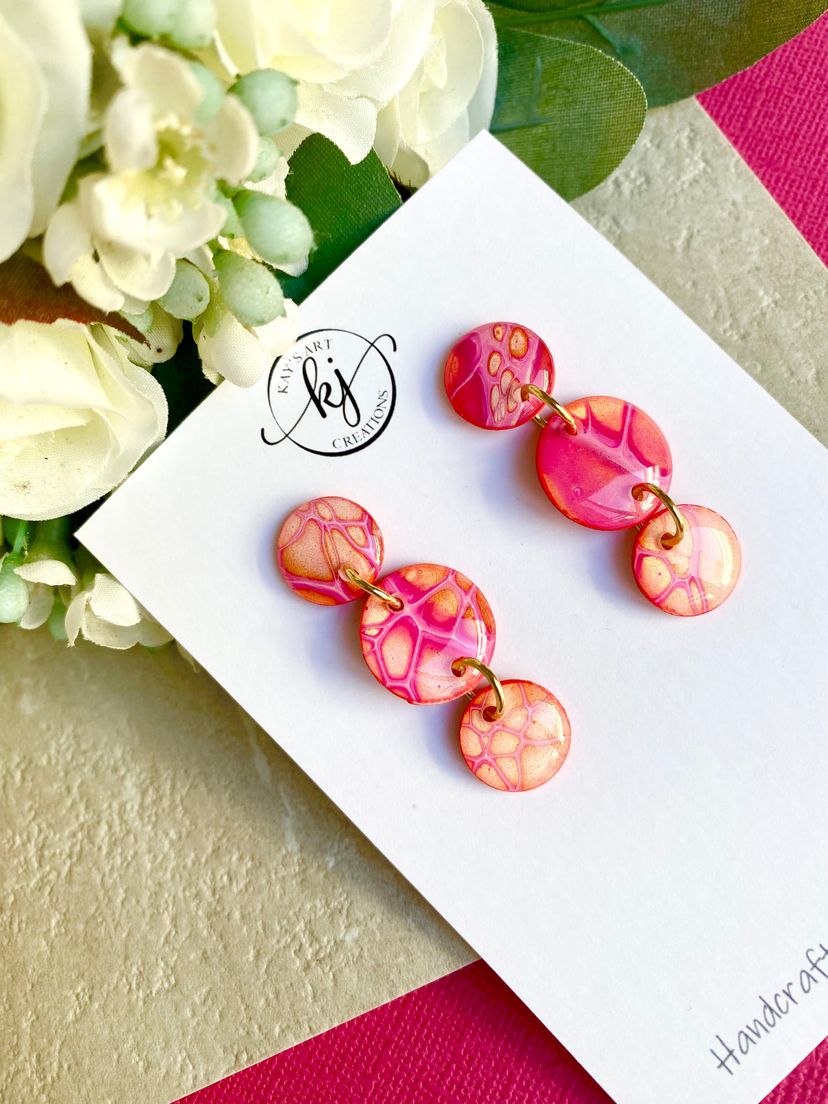Pretty Pink Artisan Stud Earrings