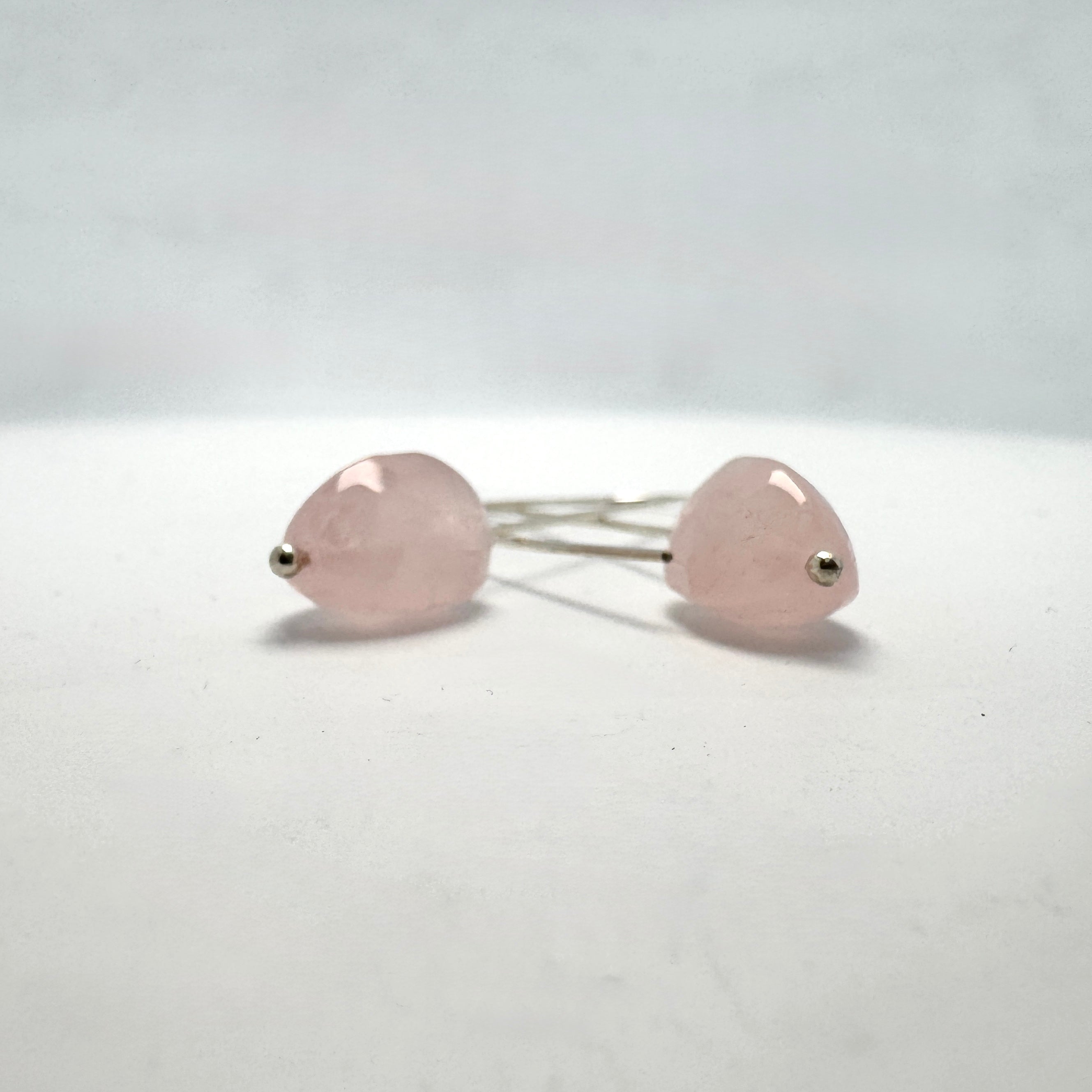 Tam- faceted rose quartz earrings