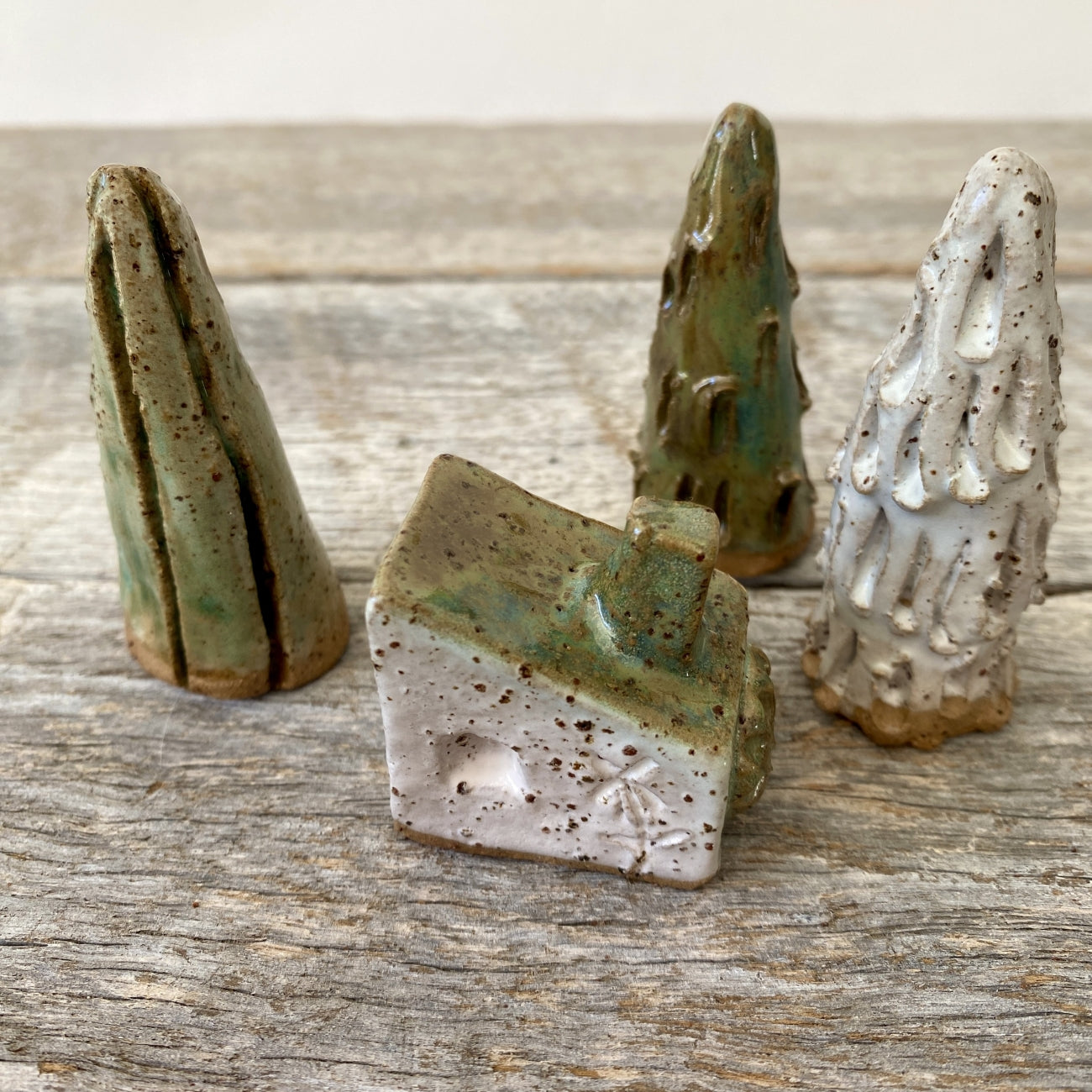 Rustic ceramic Tiny Cottage in the Forrest