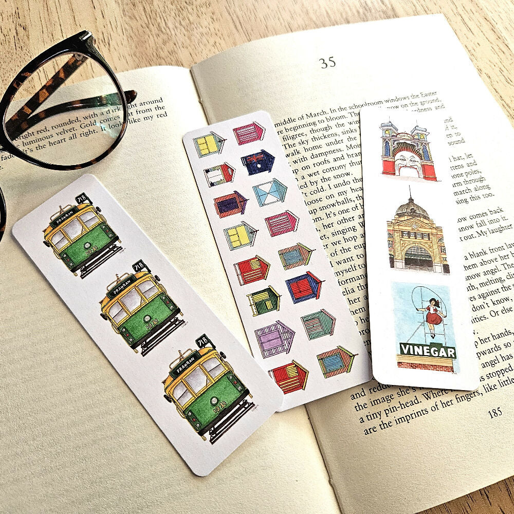 watercolour bookmarks - melbourne series