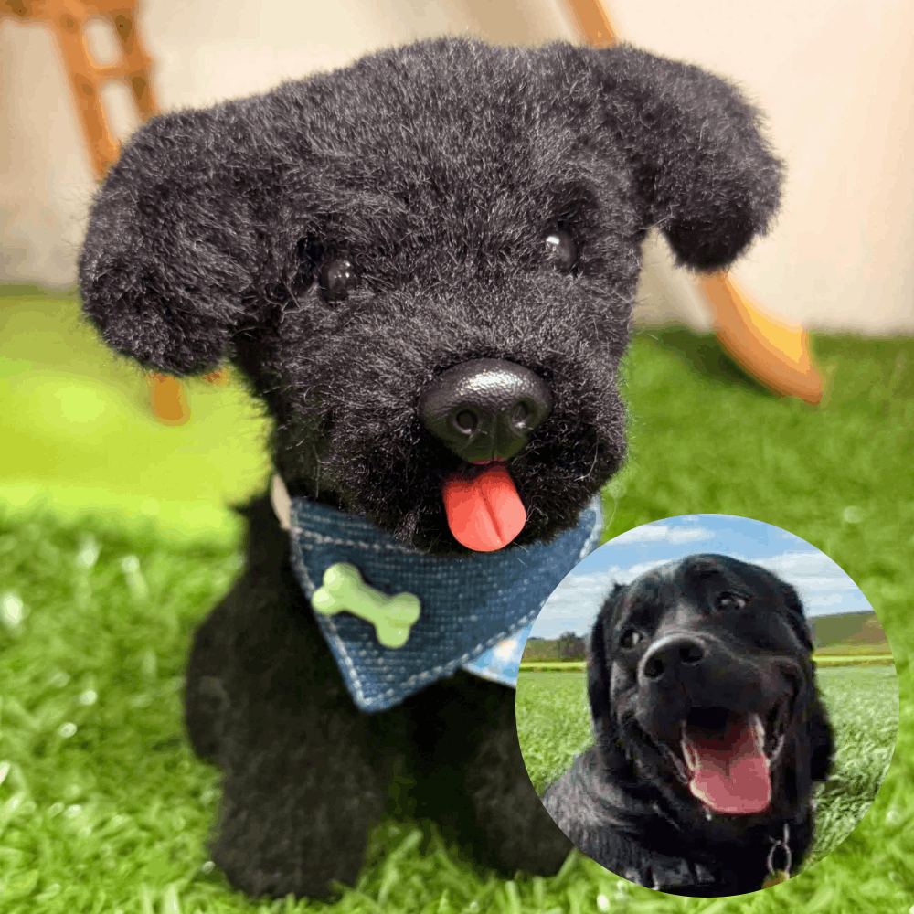 Custom Dog Replica from Photo, Poseable Art Doll, Pet Memorial Keepsake - Handmade Soft Sculpture, Personalised Plushie Ornament