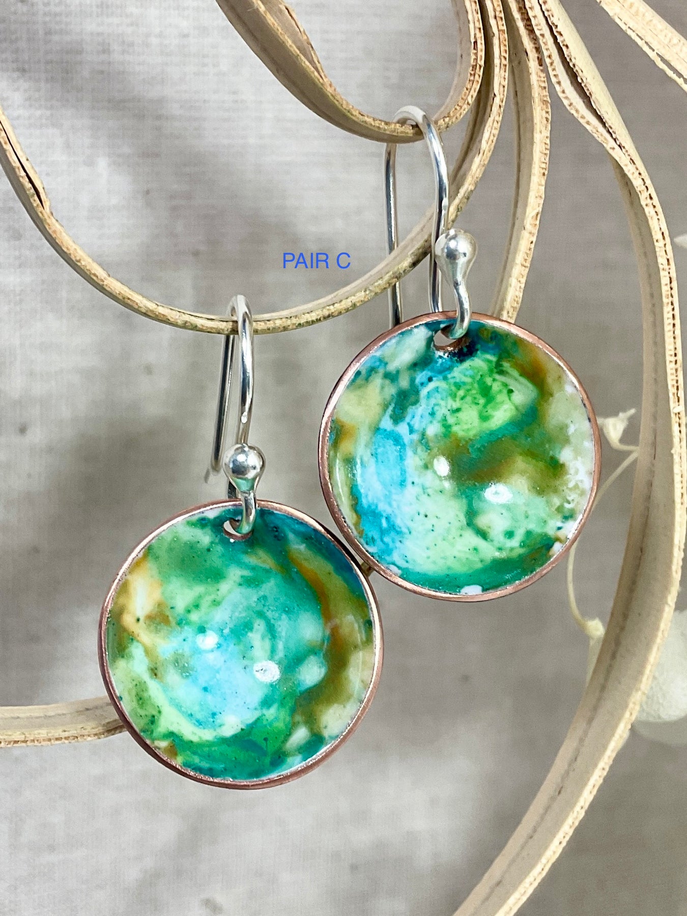 Everyday earrings. Hand painted marble effect. 6 designs