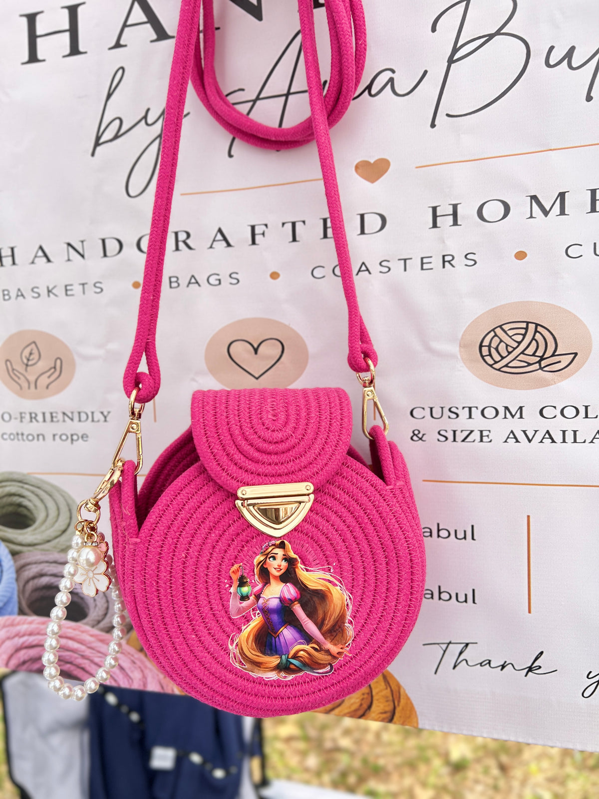 Handmade Pink Princess Crossbody Bag