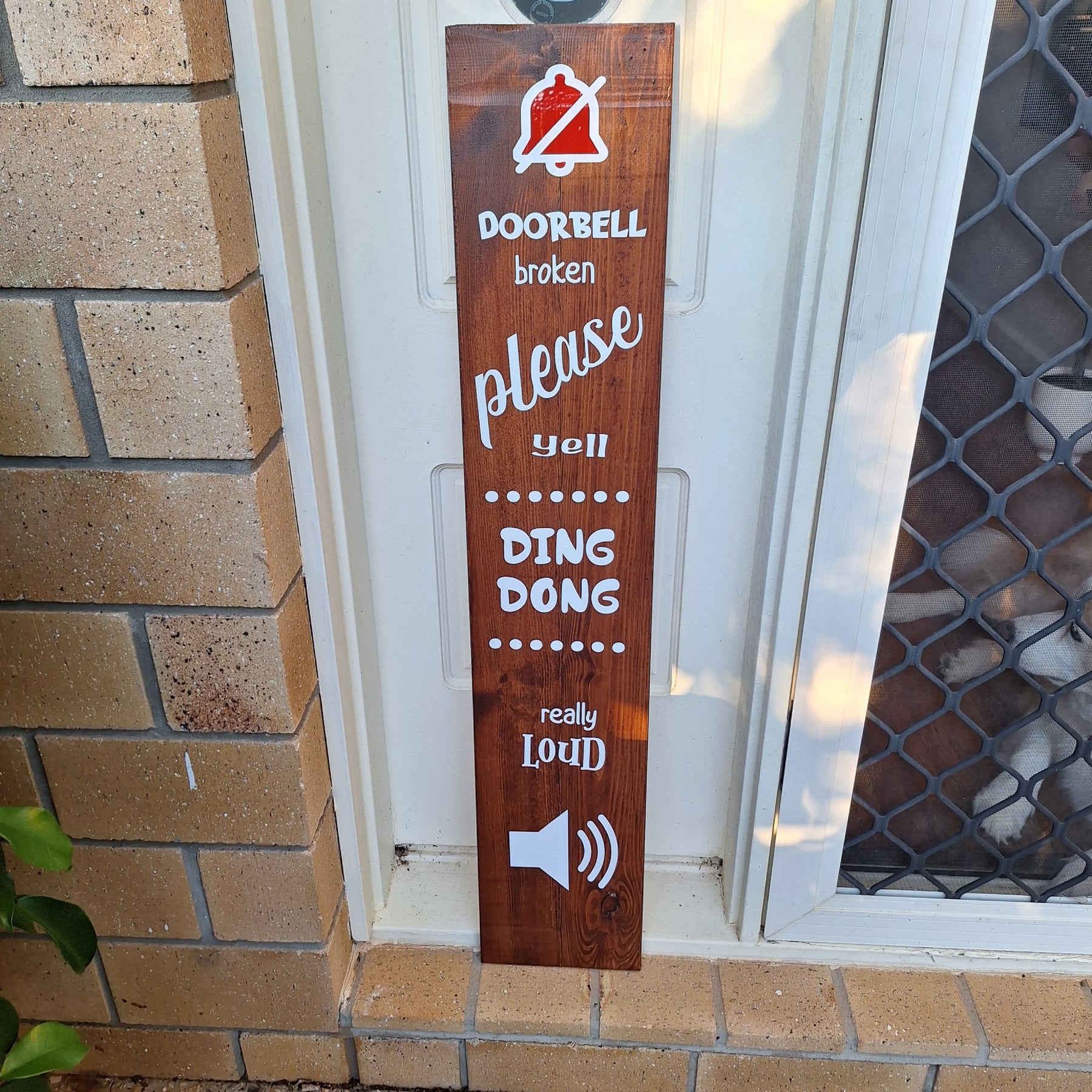 Funny Doorbell Broken Sign