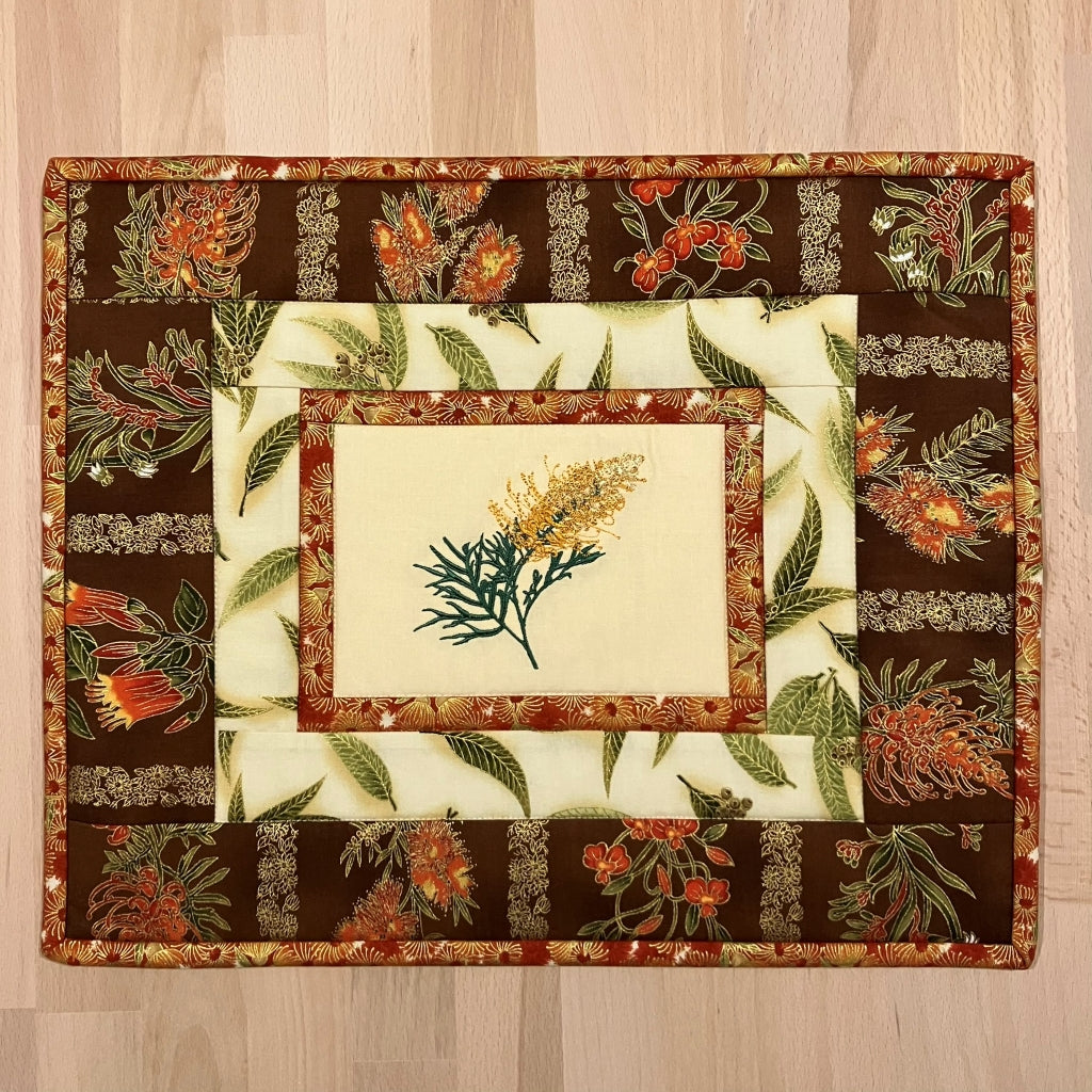 handmade Australian native quilted - grevillea