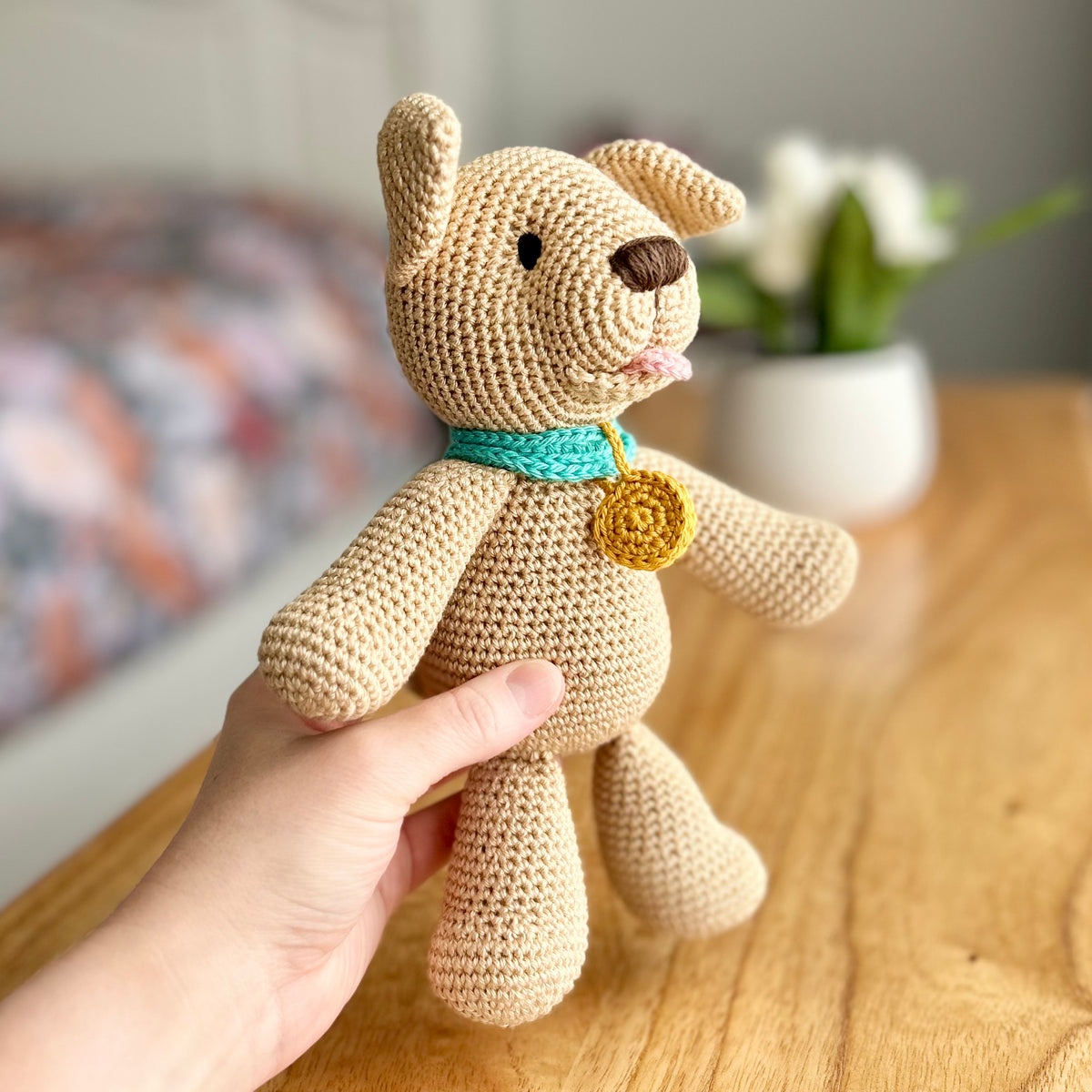 Milo the Handmade Crochet Puppy | 100% Cotton Toy | Ready to Ship