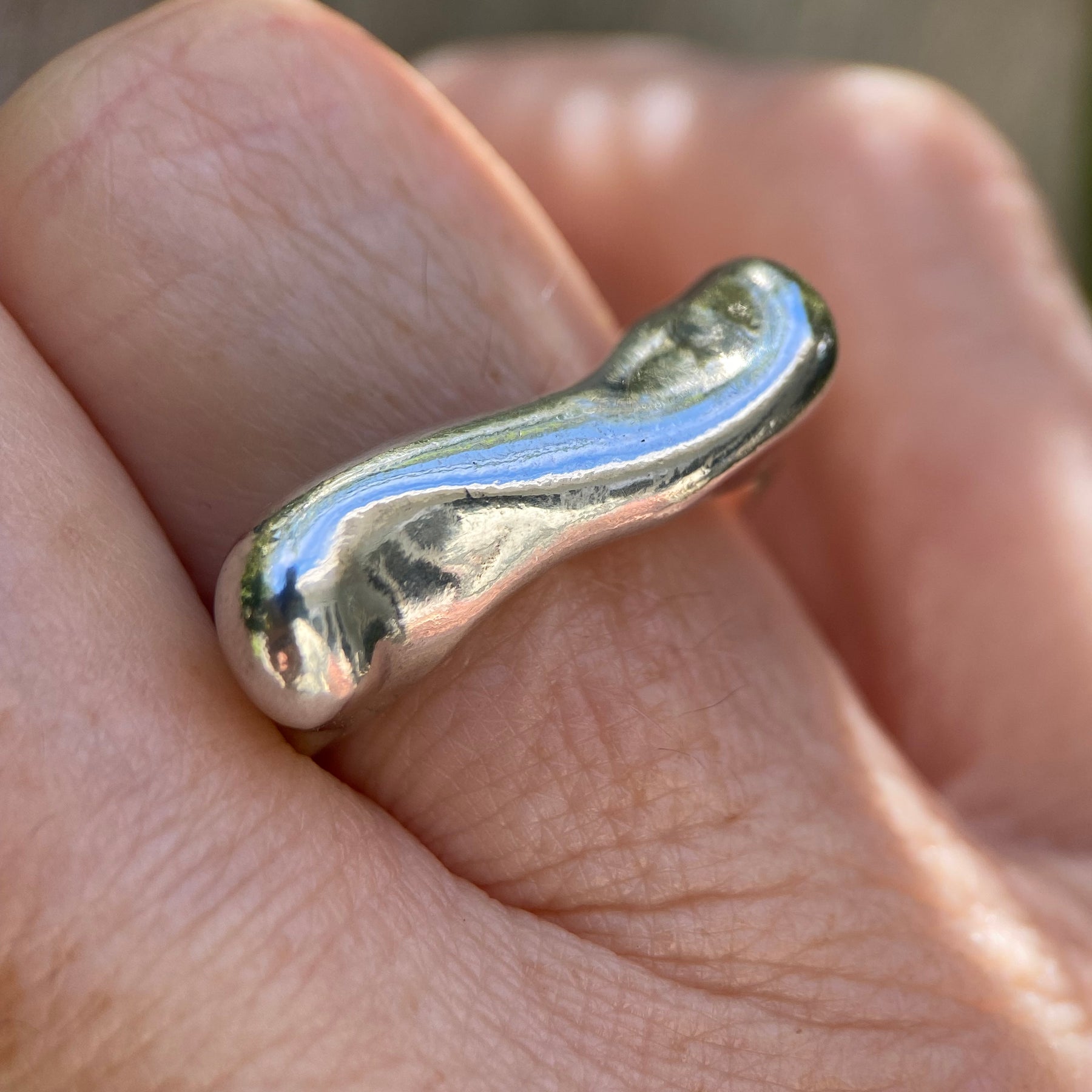 Flow — Wax Carved Sterling Silver Statement Ring | Size P½