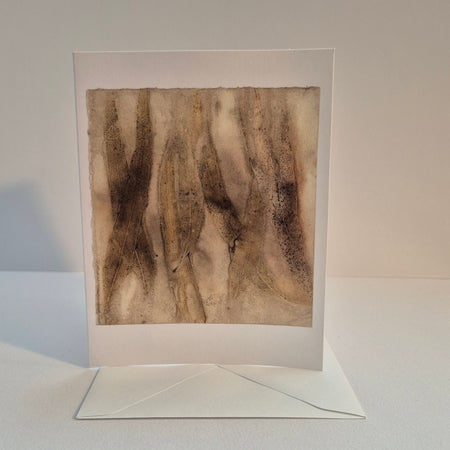 Card original ecoprinted eucalyptus tonal