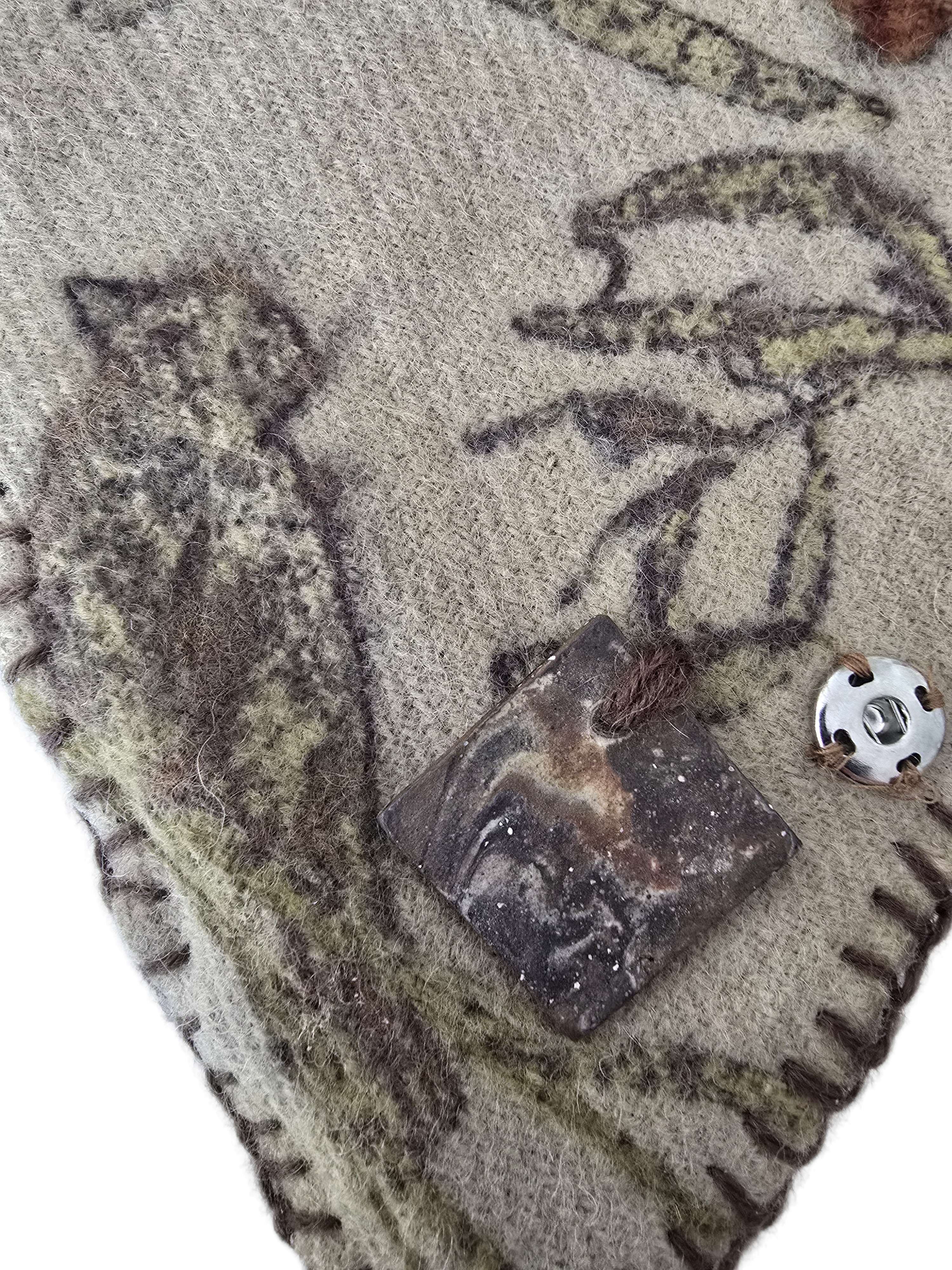 Eco Printed Wool Pouch Wallet