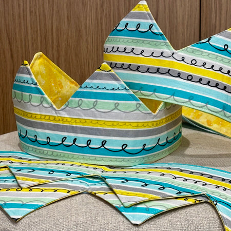 “Handmade Reversible Fabric Crown | Birthday Party & Dress Up Crown”