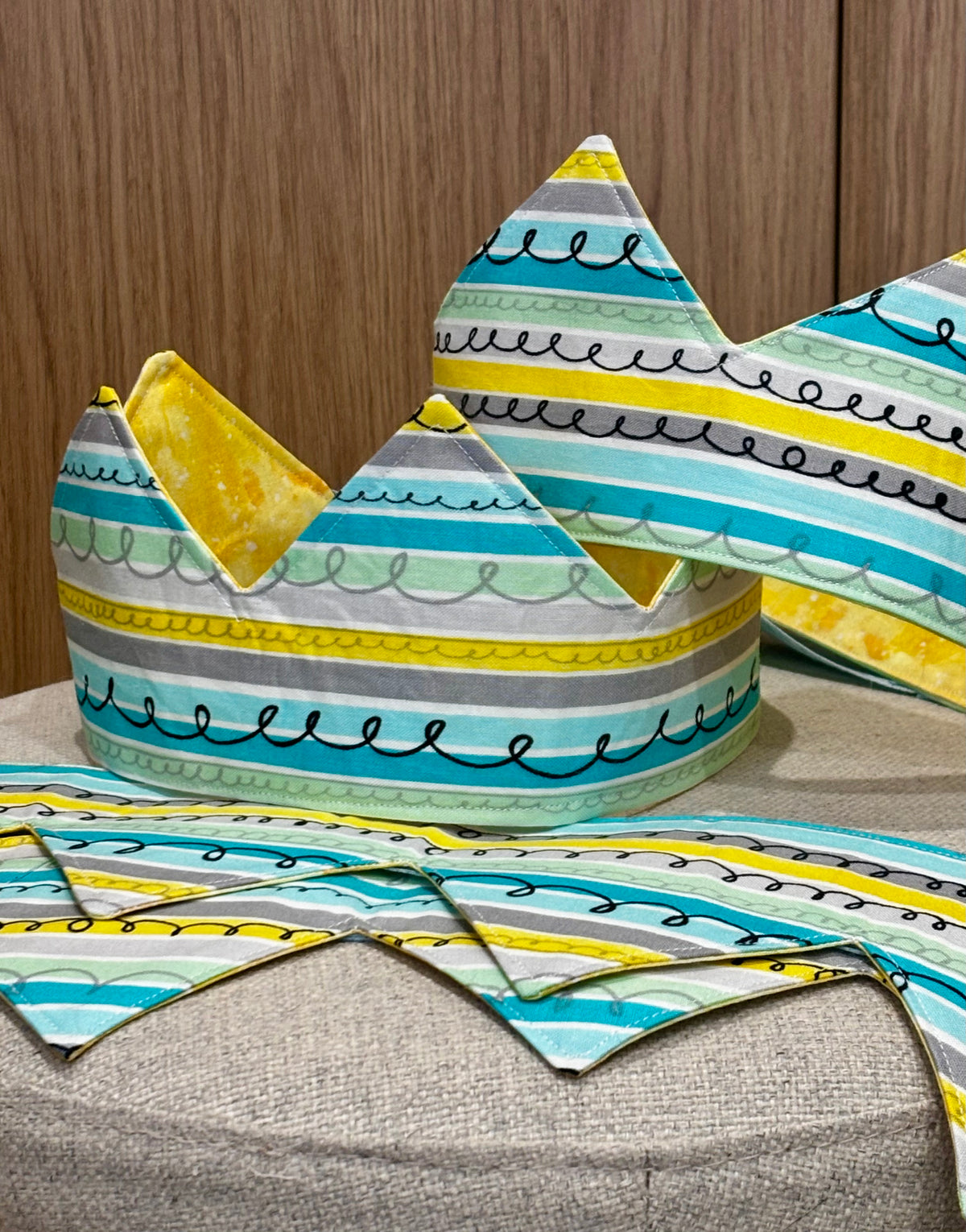 “Handmade Reversible Fabric Crown | Birthday Party & Dress Up Crown”