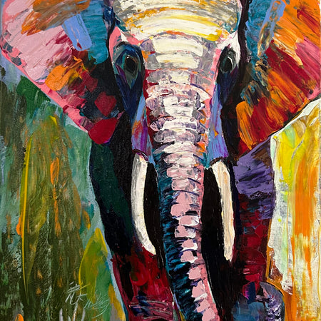 Colourful Abstract Elephant Wall Painting Art