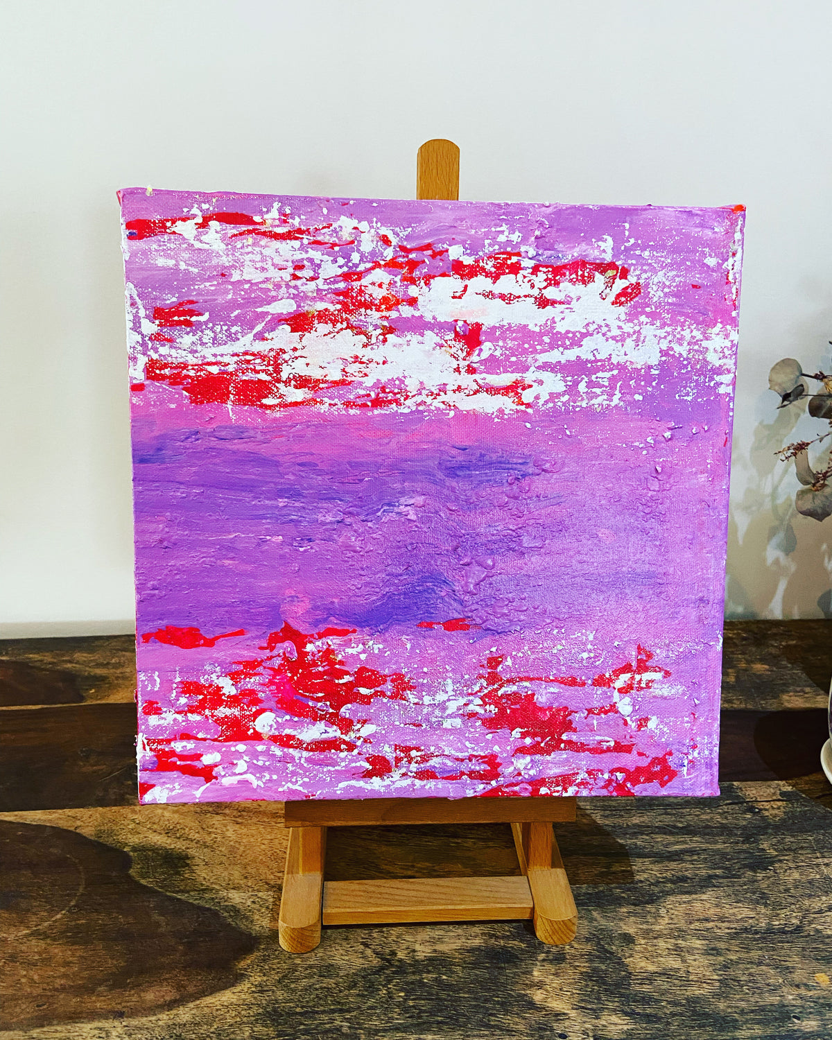 Inverted Abstract Acrylic Canvas Painting: Colorful Wall Art by Margo Humphries (30.5cm)