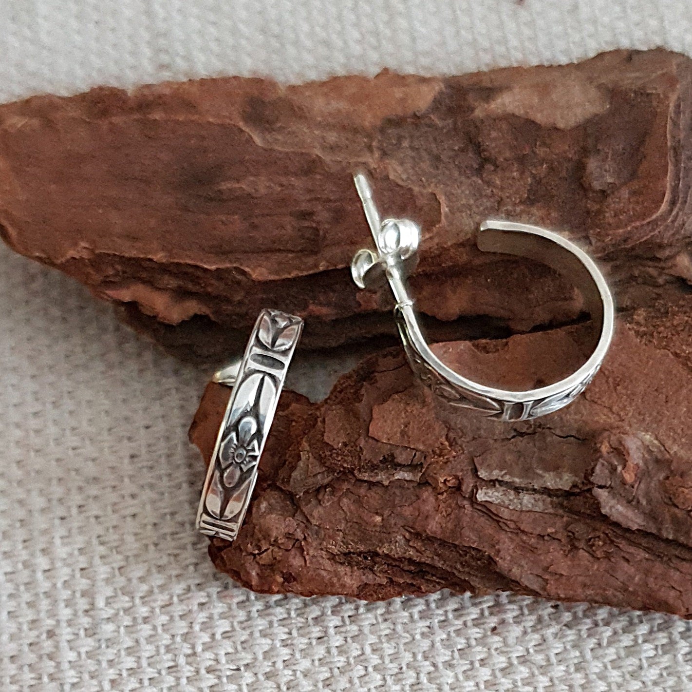 Sterling silver hoops