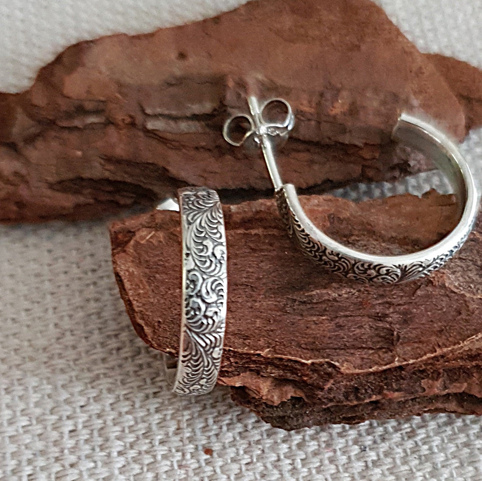 Sterling silver hoops