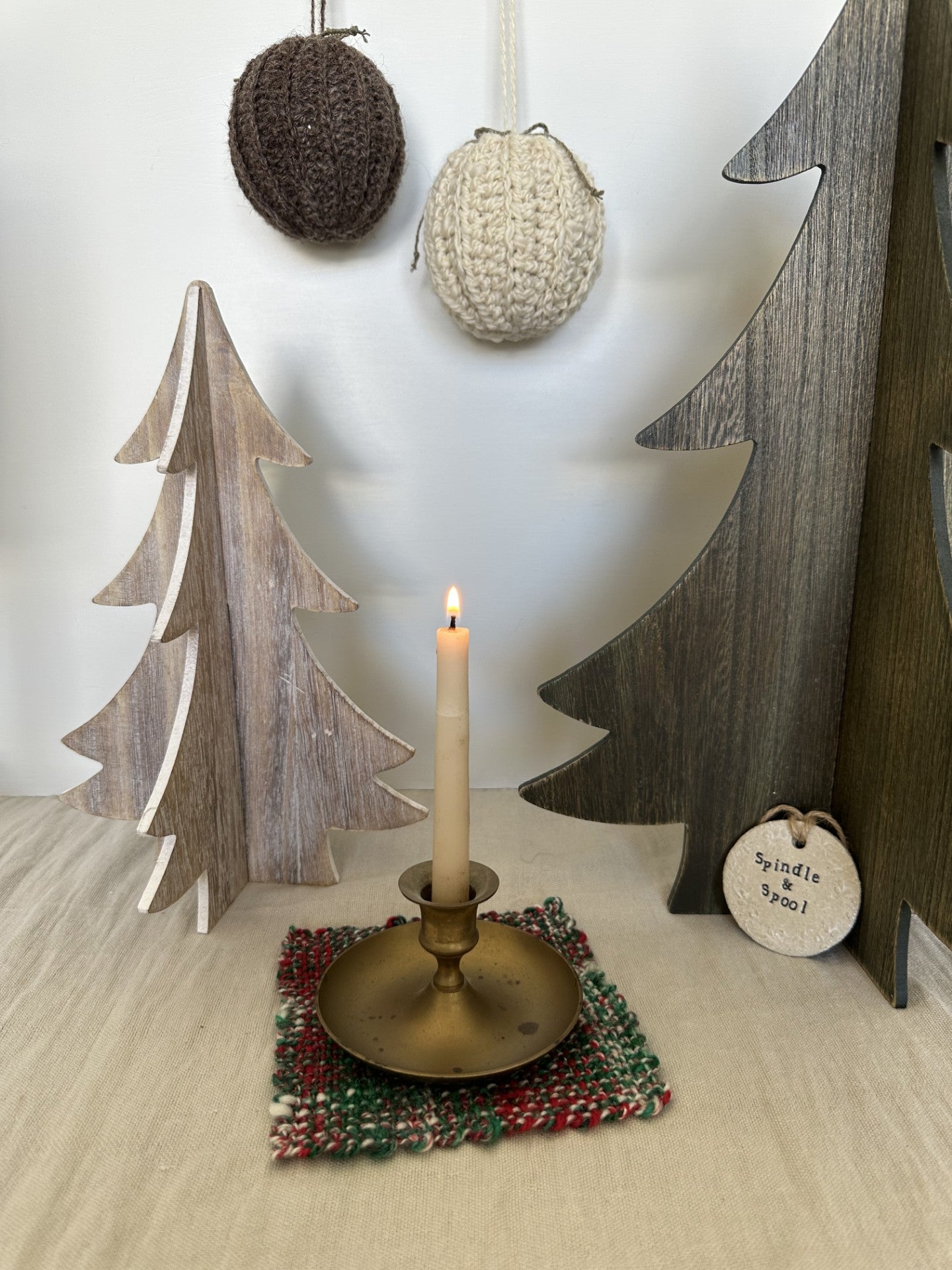 Handspun Christmas Woven Mats