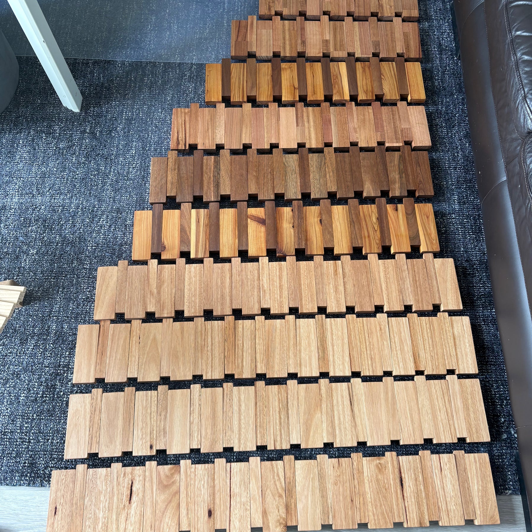 Two tone piano style coatrack