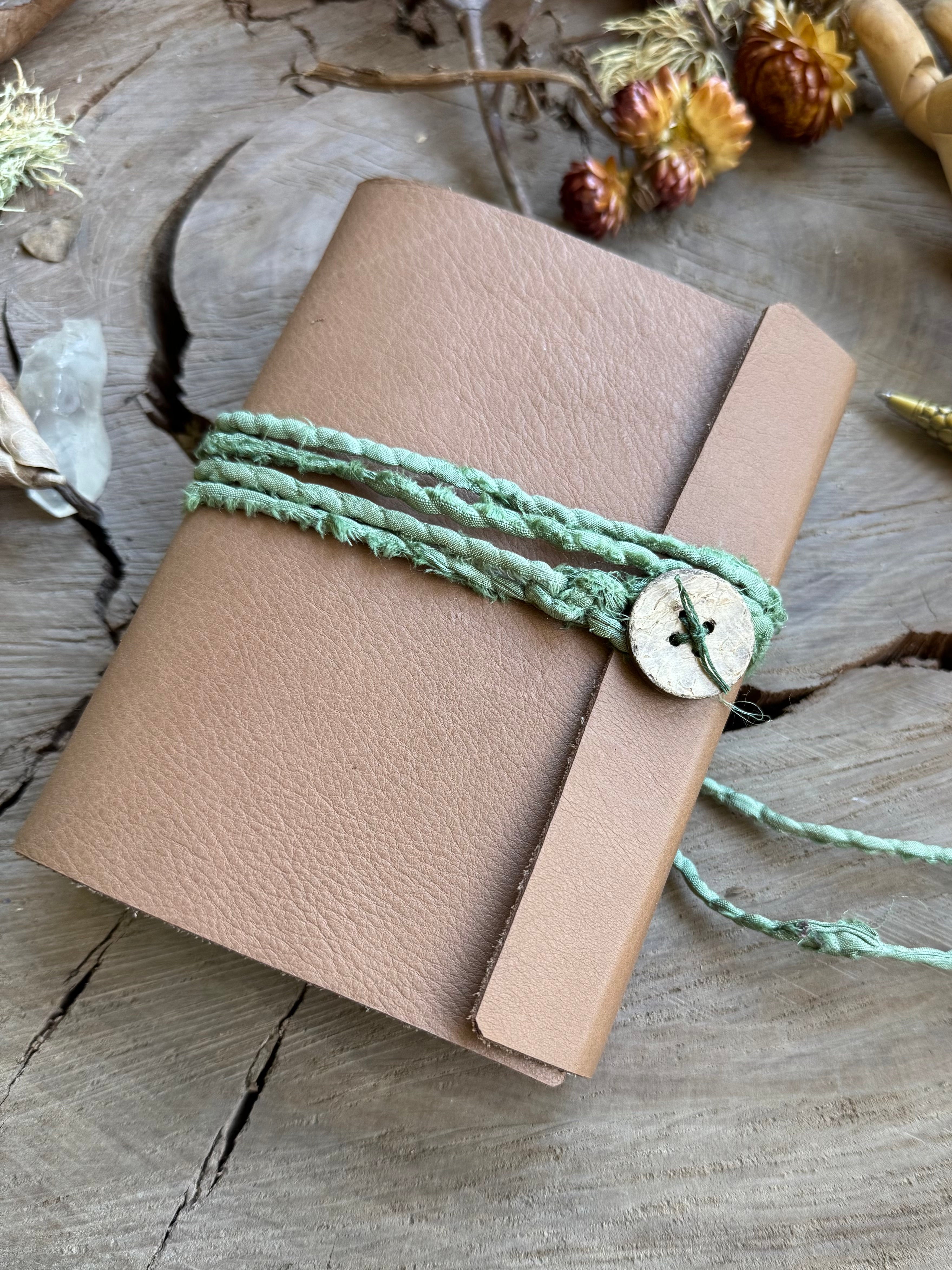 Tan Leather A6 Signature Journal with Pine Tree Spine