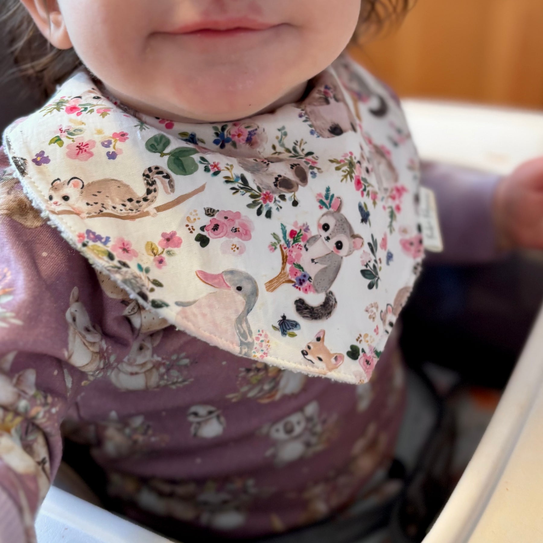 Baby Bib and Burp Cloth Set | Floral Friends | Ready to Ship