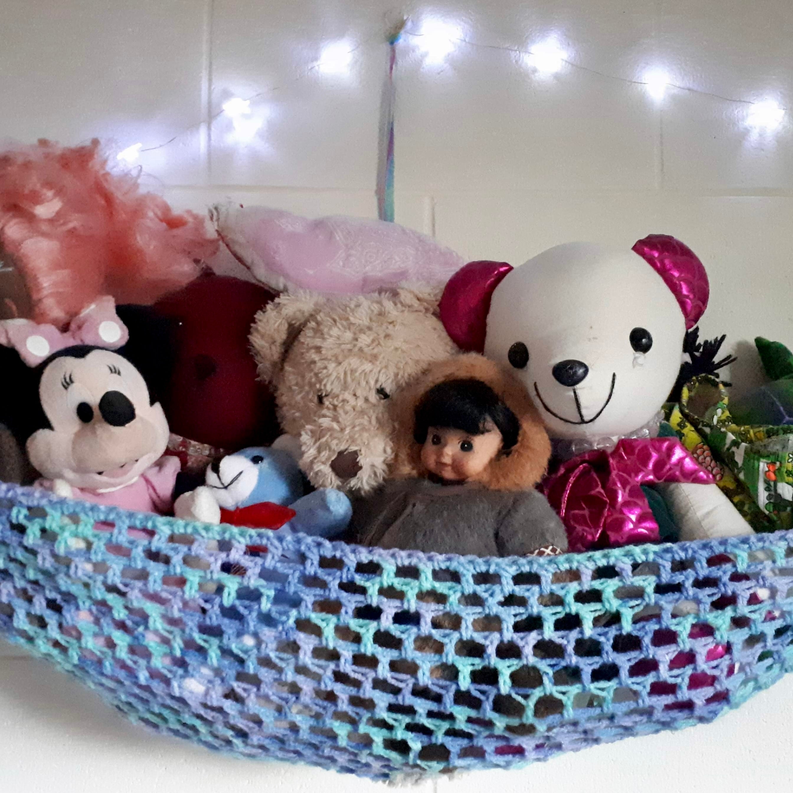 Crochet Toy Hammock for Plush Toys | Handmade Soft Toy Storage | Kids Room & Nursery Decor | Wall Hammock