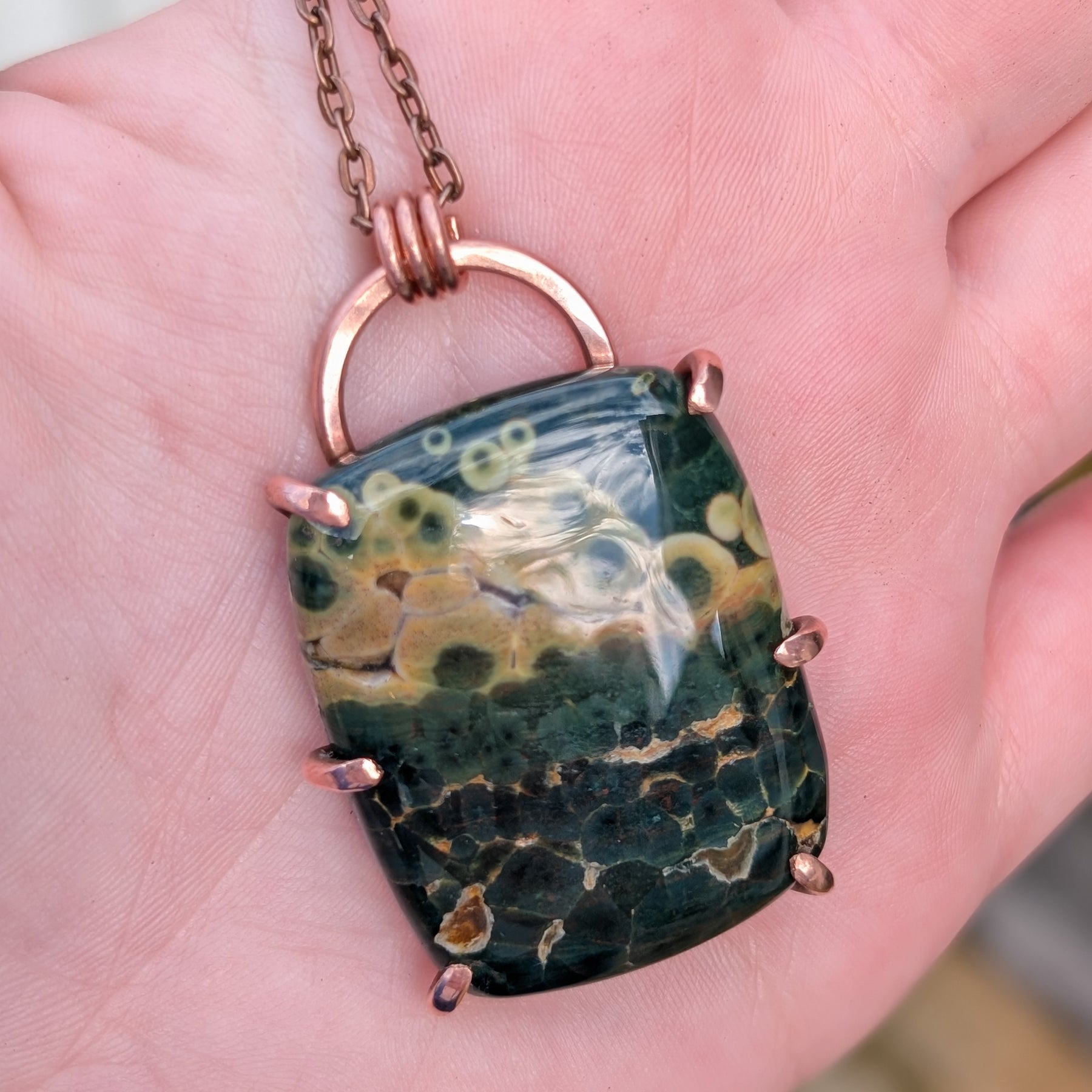 Silvanus - Ocean Jasper in Copper Pendant