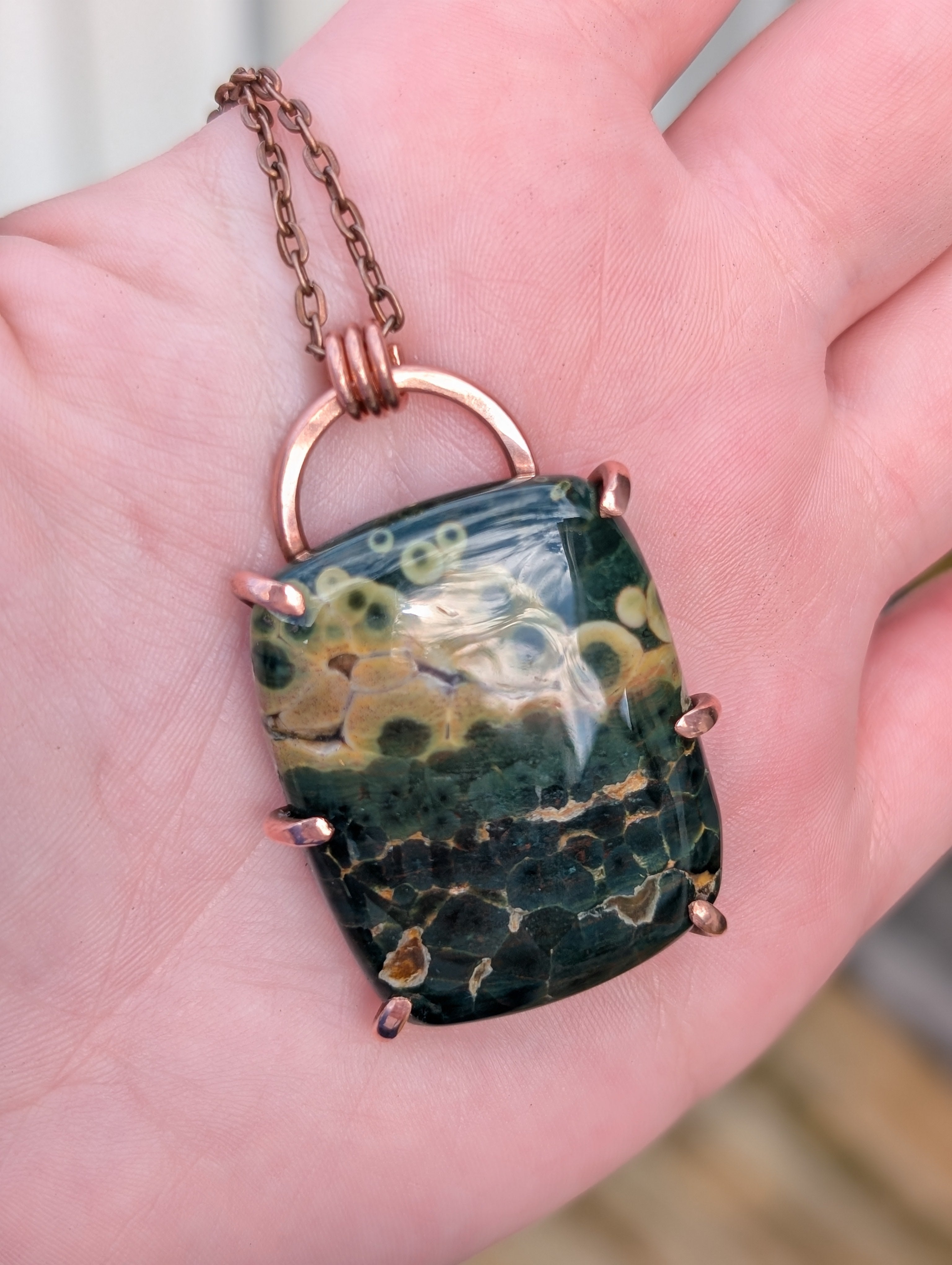 Silvanus - Ocean Jasper in Copper Pendant