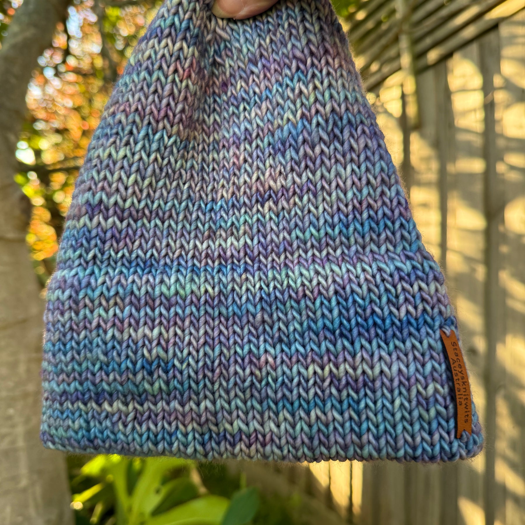 Merino Beanie, Double Brim Knitted Slouch Beanie