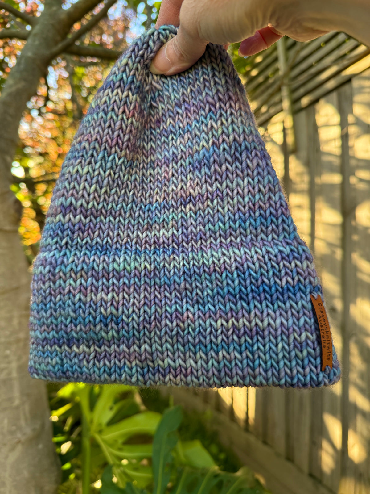 Merino Beanie, Double Brim Knitted Slouch Beanie