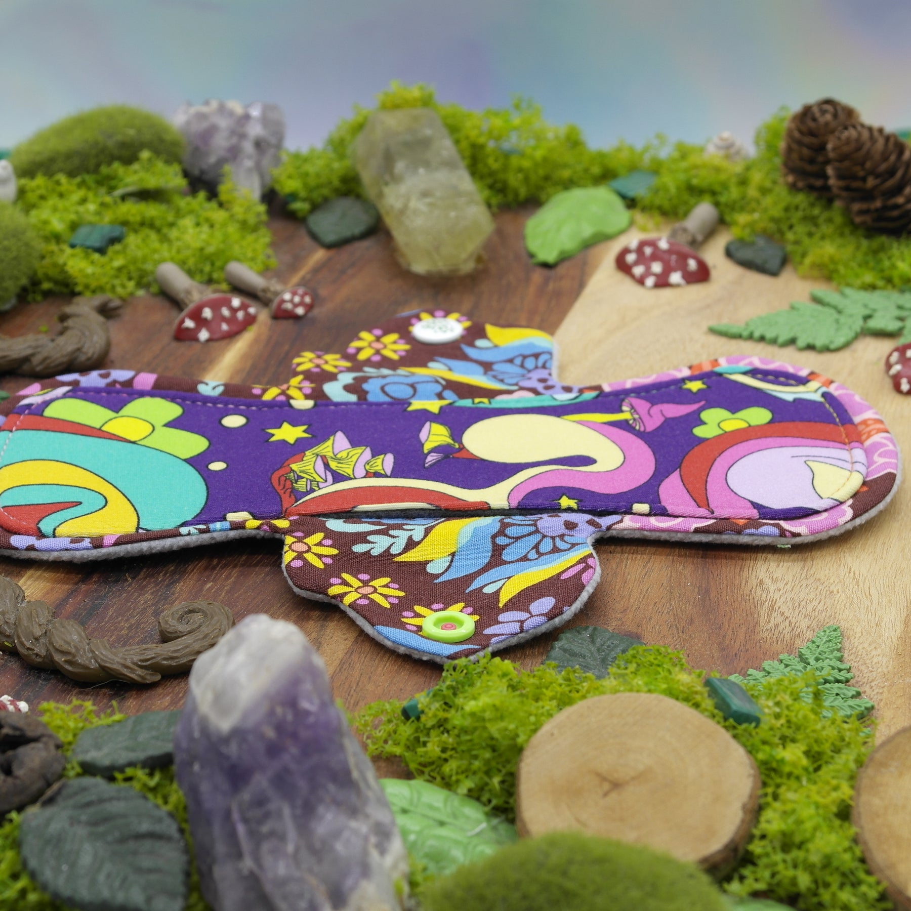 Eco-friendly reusable cloth pad 8" Moderate - Purple Magic