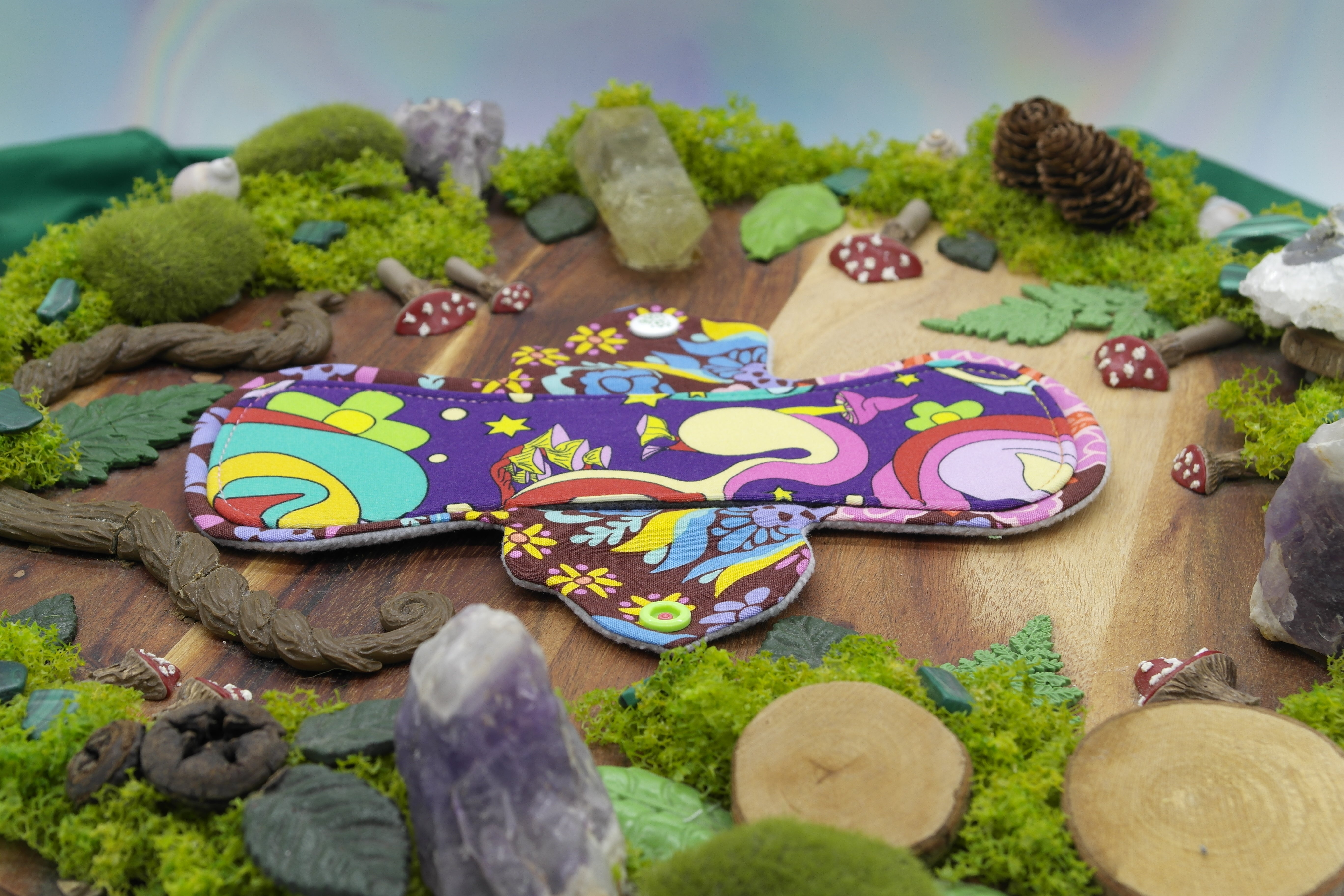 Eco-friendly reusable cloth pad 8" Moderate - Purple Magic