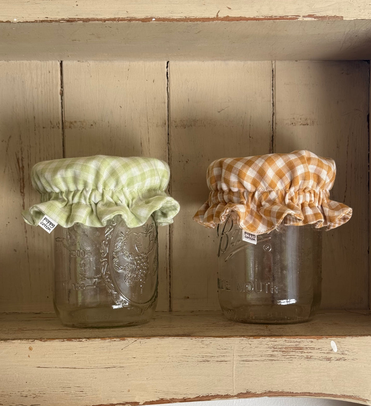 Reversible Cotton Muslin Jar Covers – Set of 2 for Sourdough Starter