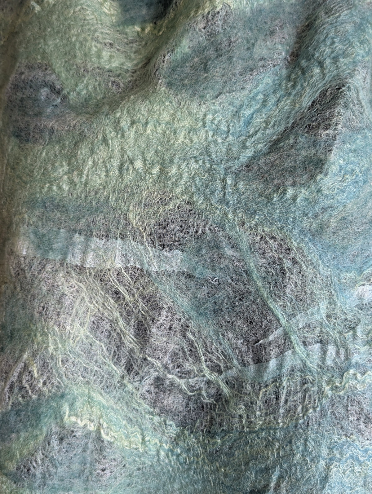 Nuno Felt Shawl- Seafoam