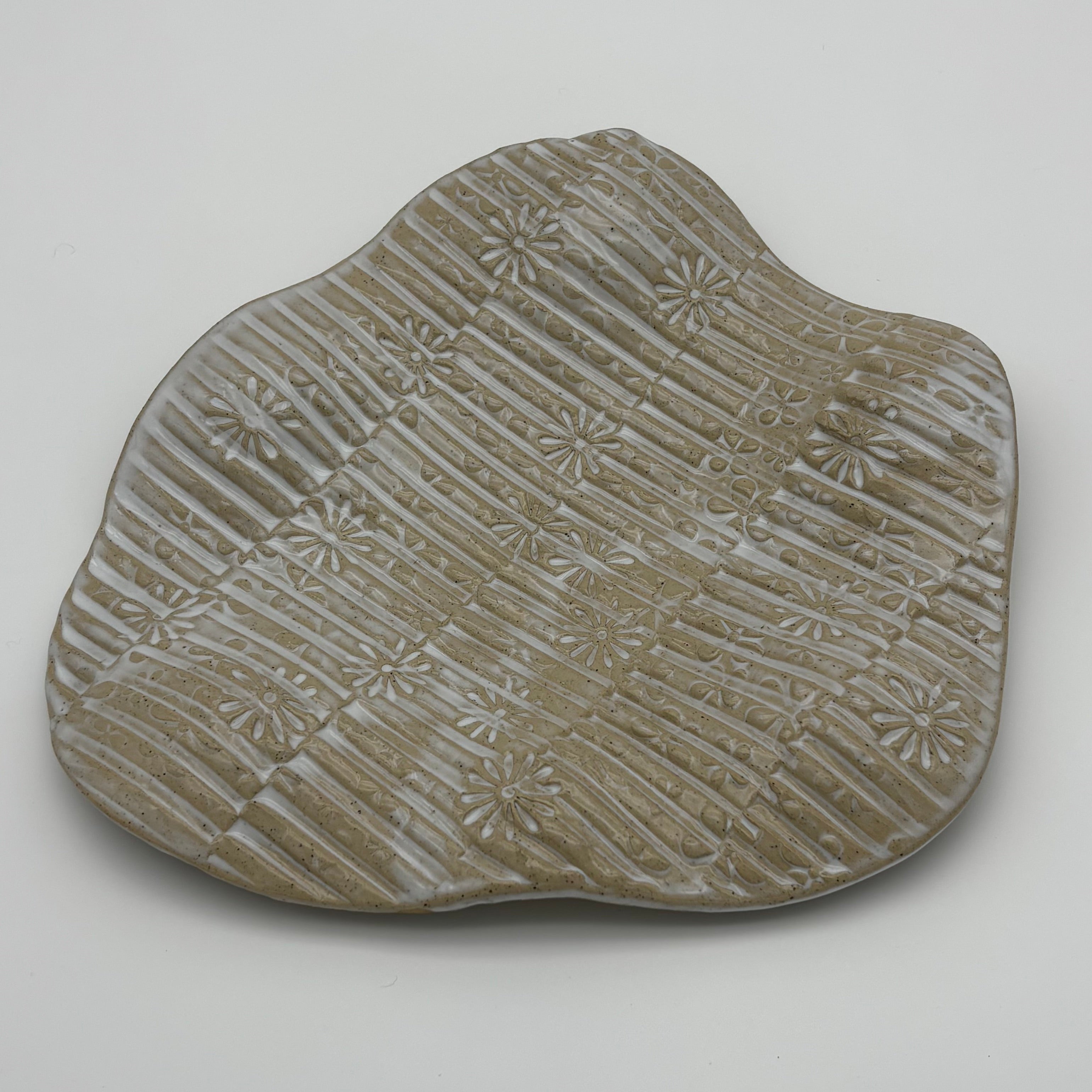 Boutique Handmade Ceramic Tableware | Charcuterie | Slab Built Platter | Organic Shape | Modern Neutral Colours