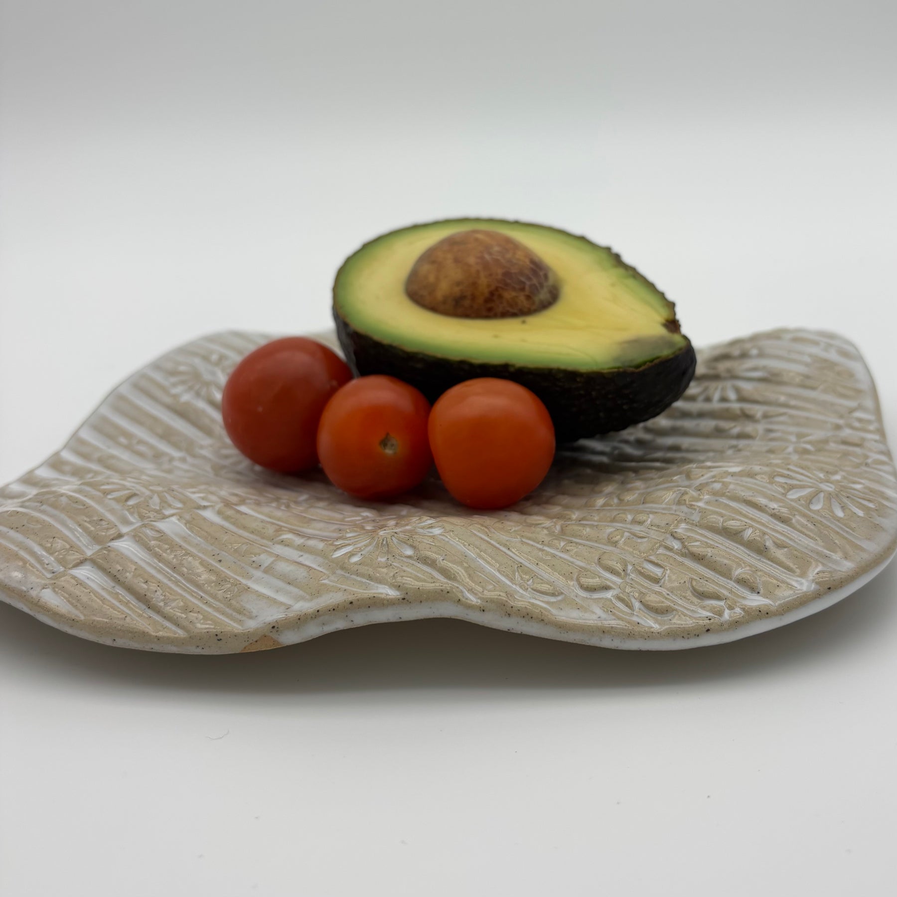 Boutique Handmade Ceramic Tableware | Charcuterie | Slab Built Platter | Organic Shape | Modern Neutral Colours