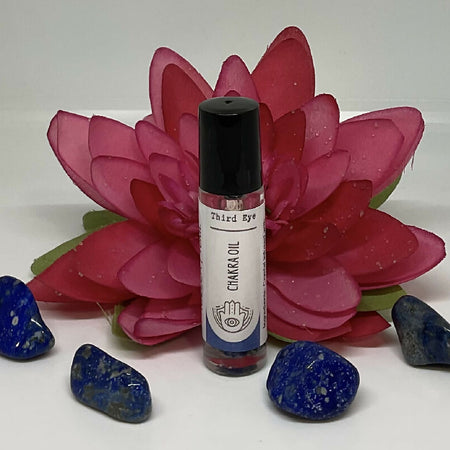 THIRD EYE Chakra essential oil Roller Crystal infused with Lapis Lazuli