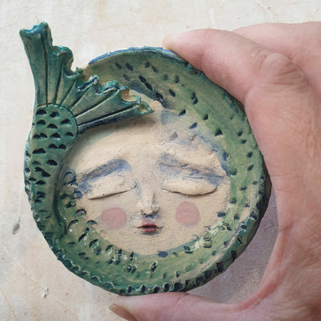 mermaid tiny plate, trinket plate