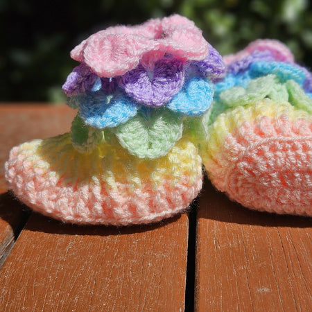 Pastel Rainbow Baby Booties