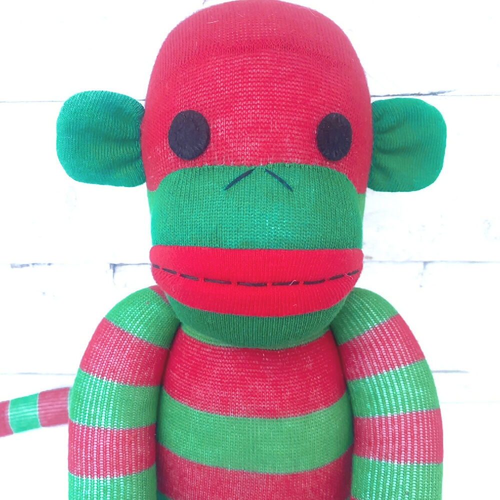 Buddy-Sock Monkey-Christmas-soft toy-2