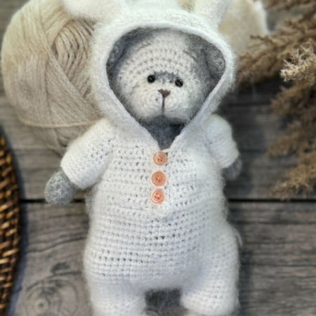 Crochet Kitty in the Rabbit Suit