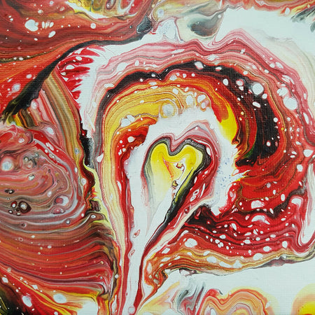 Original Fluid Art Heart Rhythm Painting
