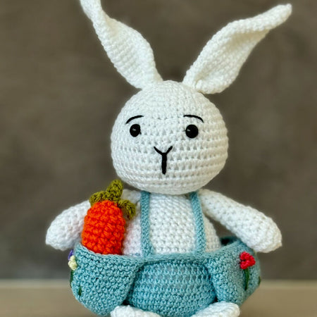 Crochet Bunny with Carrot, Crochet Animals, Stuffed Bunny, Crochet Rabbit