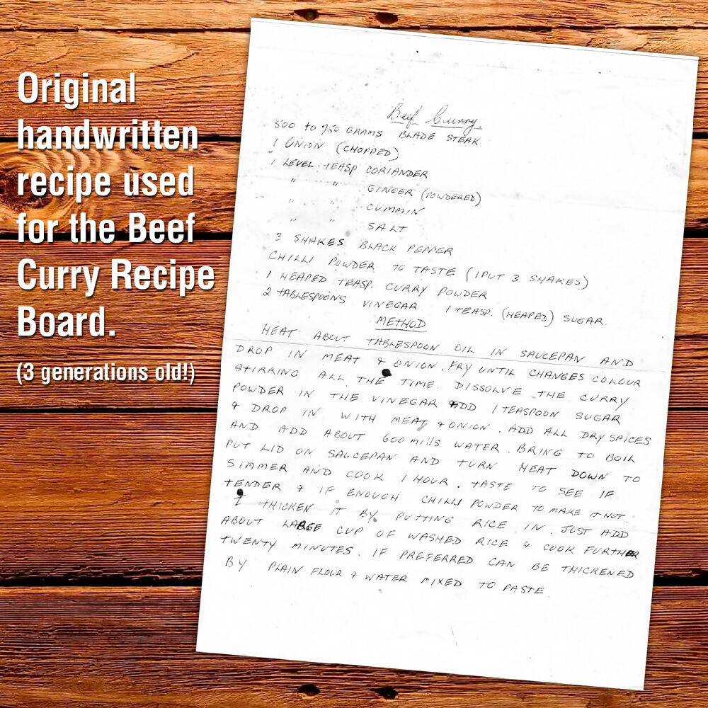 Personalised Engraved Recipe Board | Size: 170 x 320 ex handle