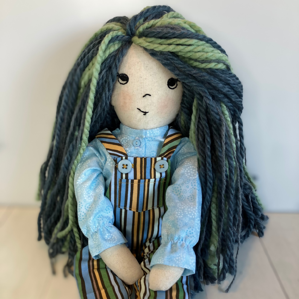 Olivia | Soft doll| Handmade cloth doll with wild hair|53cm