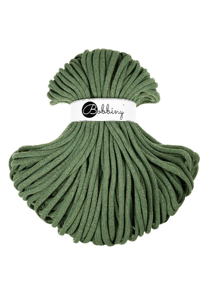 Golden Eucalpytus Green Braided Cord Jumbo 9mm