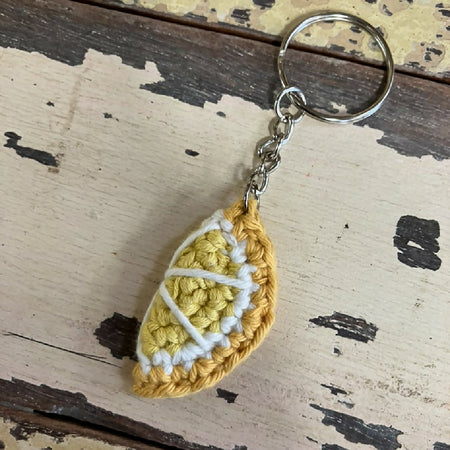 Crochet Lemon Slice Keyring