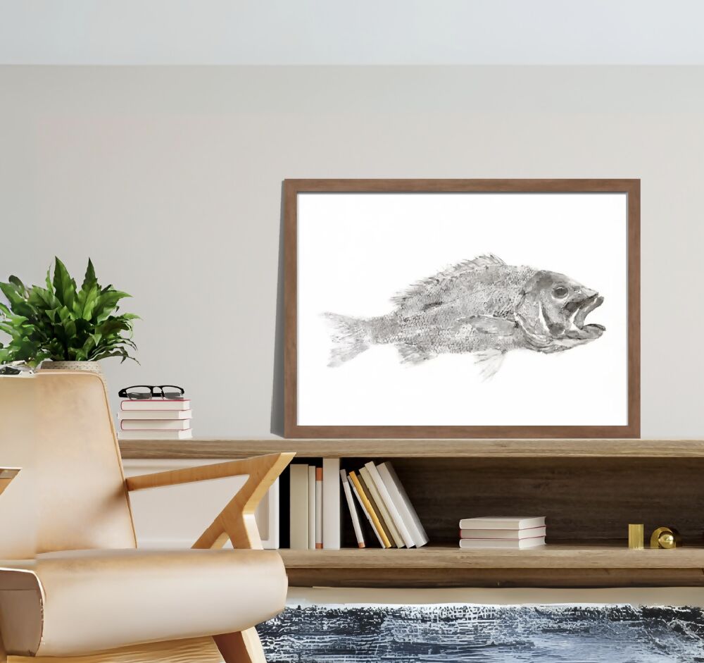 Gyotaku Fish Print Wall Art - Finger Mark